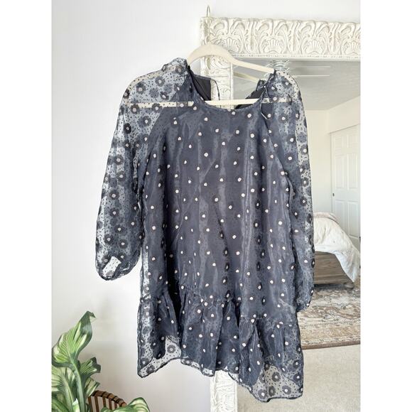 Zara Organza Daisy Print Mini Dress - Picture 2 of 6